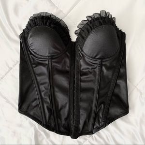 Black Padded Corset Front-Clasp